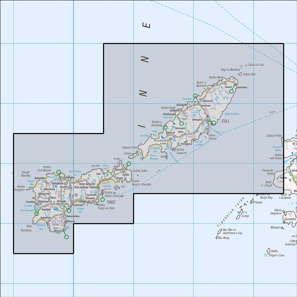 OMN4 image showing the area of the Ordnance Survey 1:25,000 Explorer map 372 Coll & Tiree