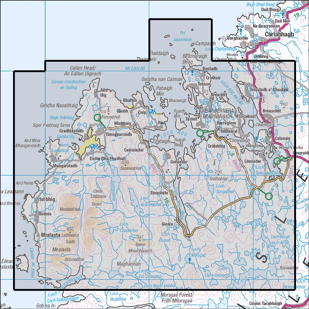OMN4 image showing the area of the Ordnance Survey 1:25,000 Explorer map 458 West Lewis / Taobh Siar Leodhais