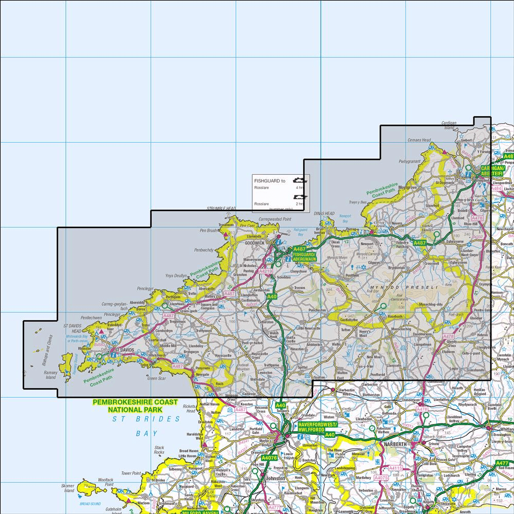 OMN4 image showing the area of the Ordnance Survey 1:25,000 Explorer map OL35 North Pembrokeshire