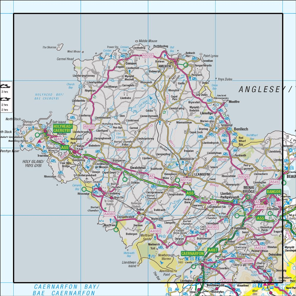 OMN4 image showing the area of the Ordnance Survey 1:50,000 Landranger map 114 Anglesey