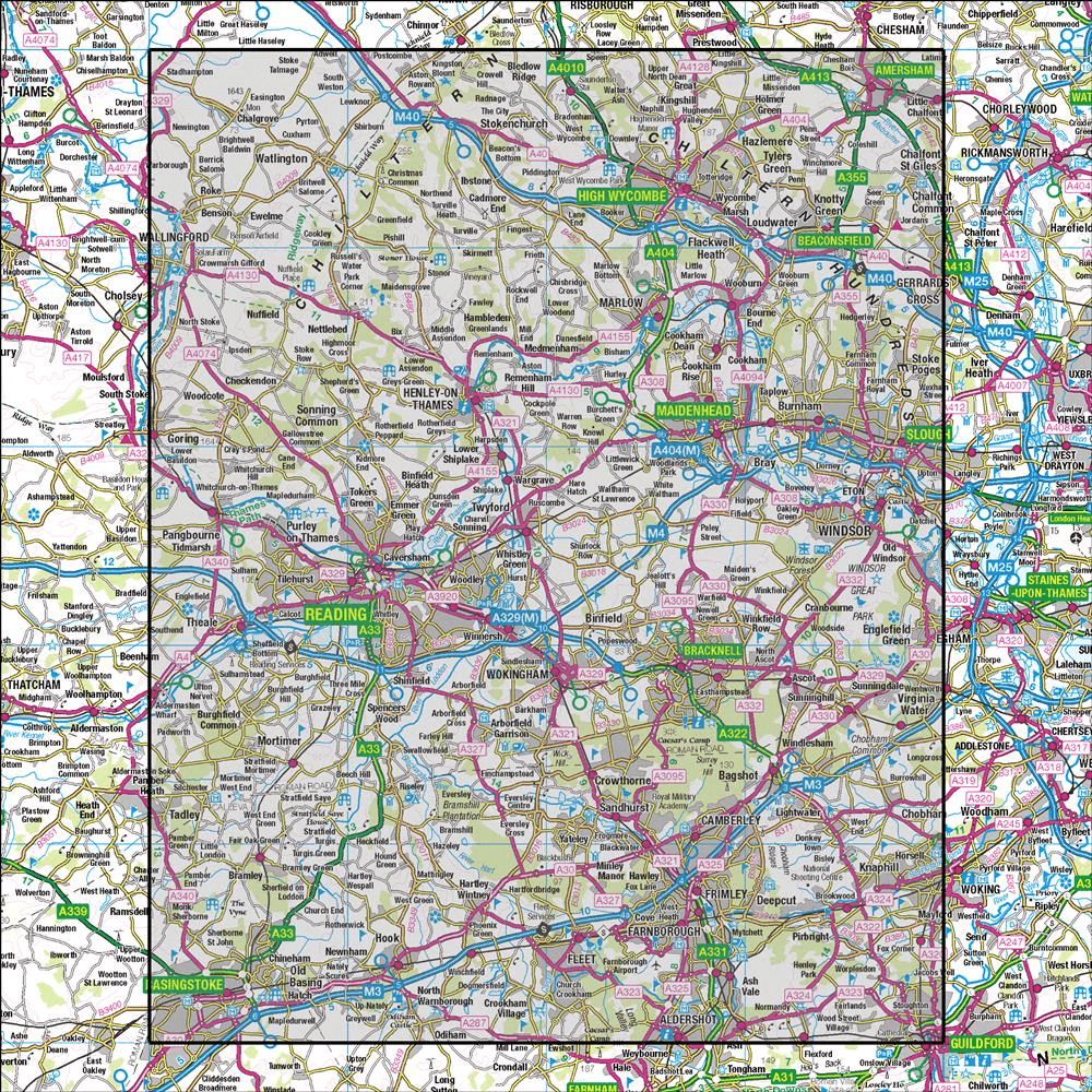 OMN4 image showing the area of the Ordnance Survey 1:50,000 Landranger map 175 Reading & Windsor Henley-on-Thames & Bracknell